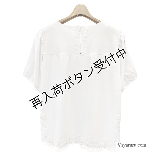 画像4: 【《半額以下+クーポン＋POINT！》SuperBeauty 】レース切替胸元モチーフ使いチュニックＴシャツ (4)