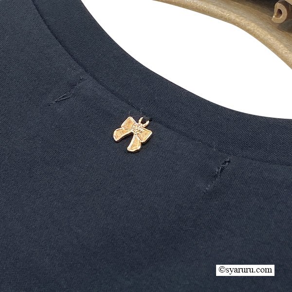 画像6: 【SuperBeauty  】花モチーフ付異素材切替Ｔシャツ (6)