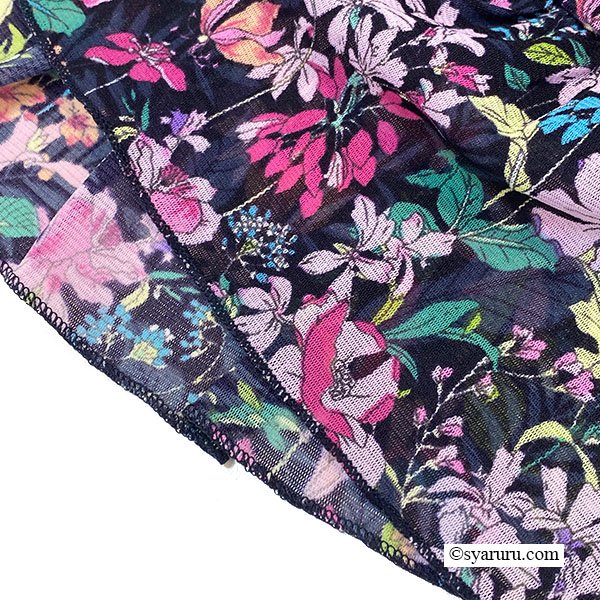 画像6: 【SuperBeauty  】多色花プリント パワーネット素材半袖チュニック (6)