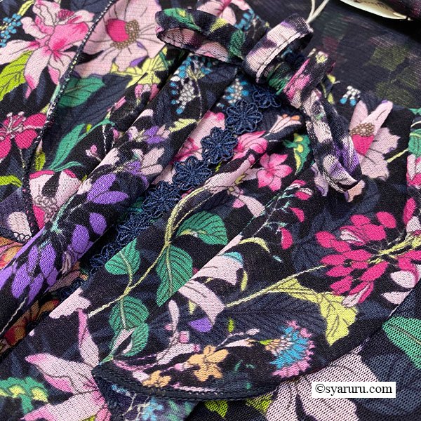 画像3: 【SuperBeauty  】多色花プリント パワーネット素材半袖チュニック (3)