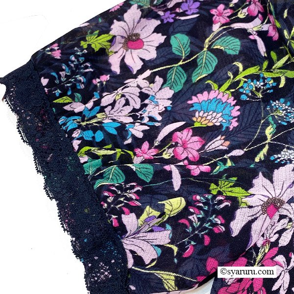 画像4: 【SuperBeauty  】多色花プリント パワーネット素材半袖チュニック (4)