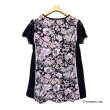 画像2: 【夏のセール 30%OFF+クーポン+ポイント 】レース切替フラワープリントチュニックＴシャツ (2)