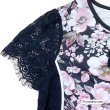 画像4: 【夏のセール 30%OFF+クーポン+ポイント 】レース切替フラワープリントチュニックＴシャツ (4)