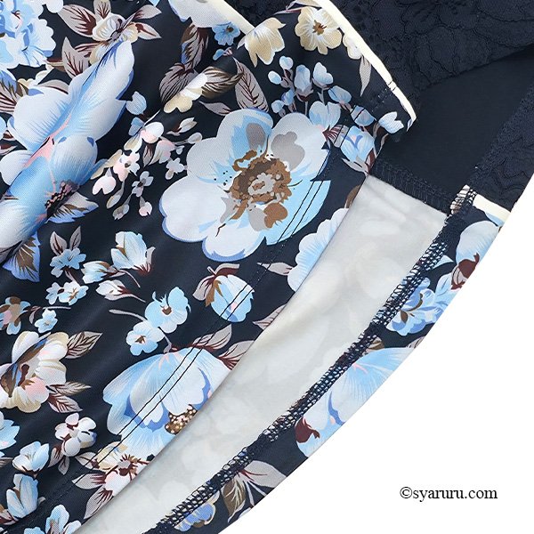 画像10: 【SuperBeauty  】レース切替フラワープリントチュニックＴシャツ (10)