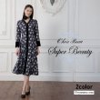 画像1: 【新作 SuperBeauty 2025秋冬】ベロア切替水玉×花柄プリント使いロングブラウス (1)