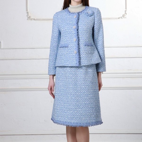 画像2: 【SuperBeauty 2025秋冬 クーポン＆POINT可】裾レース使いツイード生地スカート (2)