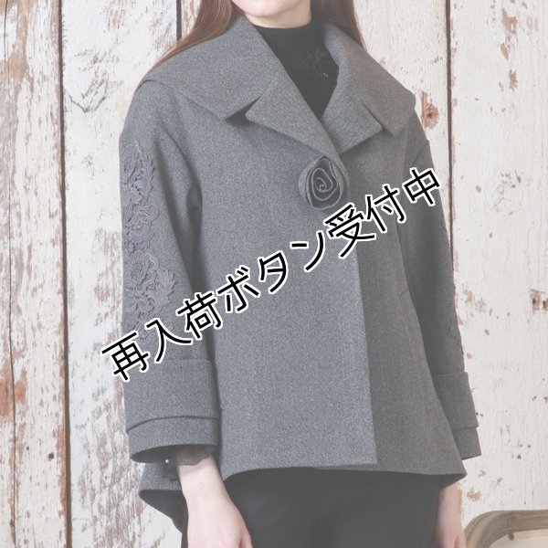 画像2: 【 OUTLET SALE 《半額以下+クーポン＋POINT！》SuperBeauty 】 袖レースデザイン花モチーフ付ジャケット (2)