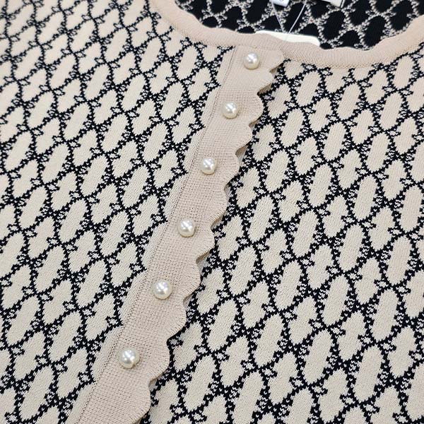 画像3: 【SuperBeauty 2025秋冬 クーポン＆POINT可】ジャガード編み袖パワーネット素材ニットチュニック (3)