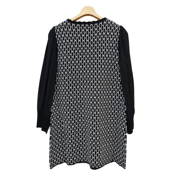 画像9: 【SuperBeauty 2025秋冬 クーポン＆POINT可】ジャガード編み袖パワーネット素材ニットチュニック (9)