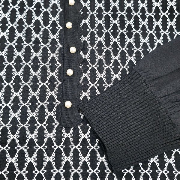 画像10: 【SuperBeauty 2025秋冬 クーポン＆POINT可】ジャガード編み袖パワーネット素材ニットチュニック (10)