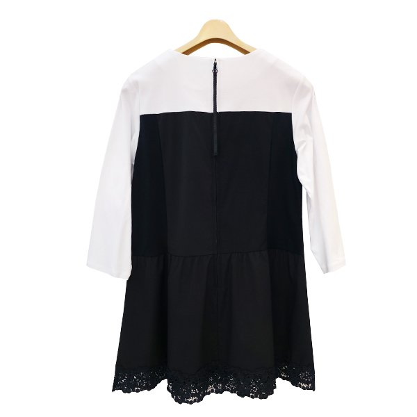 画像2: 【SuperBeauty 2025秋冬 クーポン＆POINT可】胸元フラワーレース切替チュニック《送料220円代引は通常送料》 (2)