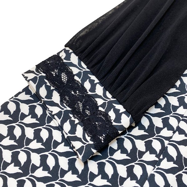 画像6: 【SuperBeauty 2025秋冬 クーポン＆POINT可】袖パワーネット素材モノトーン柄ワンピース (6)