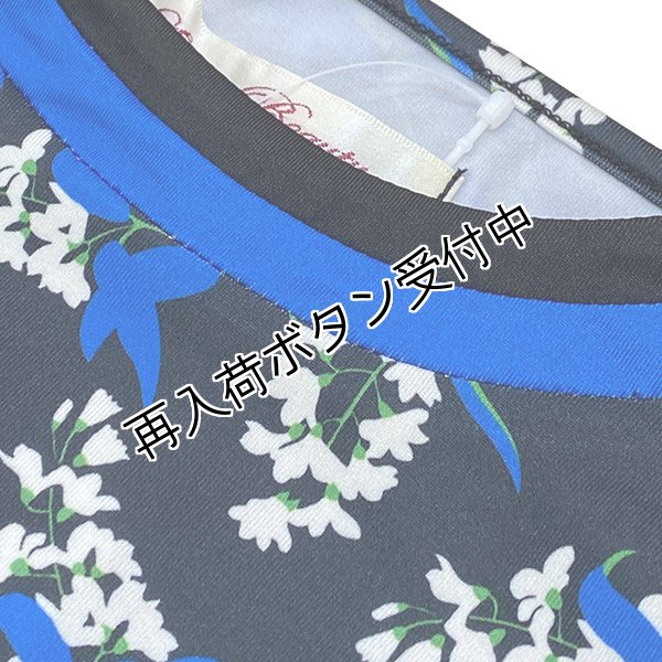 画像5: 【 OUTLET SALE 《半額以下+クーポン＋POINT！》SuperBeauty 】 ブルー系フラワープリント切替チュニックカットソー (5)