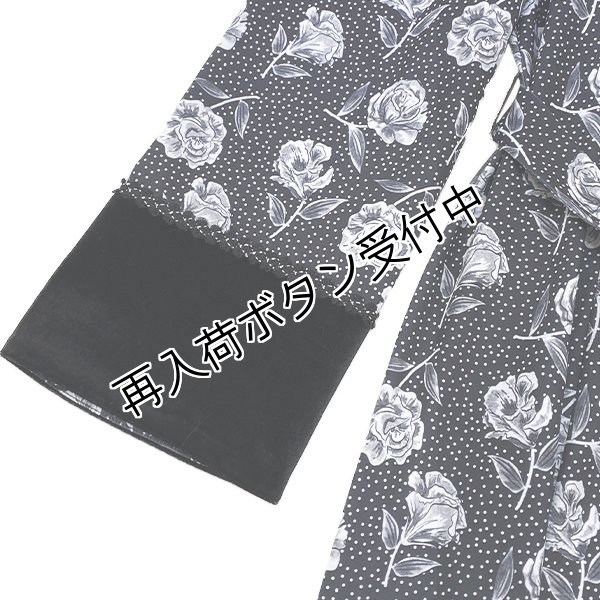 画像5: 【《30%OFF！》SuperBeauty 2025秋冬】ベロア切替水玉×花柄プリント使いロングブラウス (5)