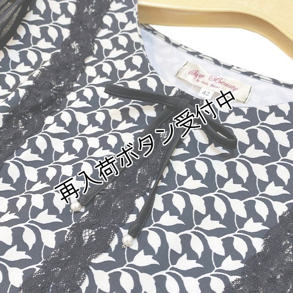 画像4: 【《半額以下！》SuperBeauty 2025秋冬】●袖パワーネット素材モノトーン柄ワンピース (4)