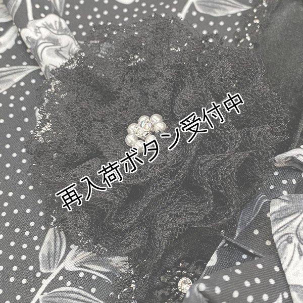 画像10: 【《30%OFF！》SuperBeauty 2025秋冬】ベロア切替水玉×花柄プリント使いロングブラウス (10)