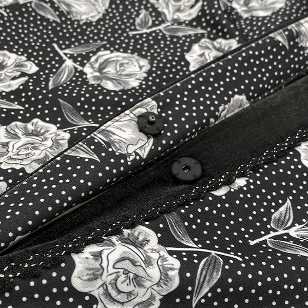 画像8: 【新作 SuperBeauty 2025秋冬 クーポン＆POINT可】ベロア切替水玉×花柄プリント使いロングブラウス (8)