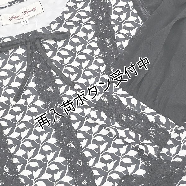 画像8: 【《半額以下！》SuperBeauty 2025秋冬】●袖パワーネット素材モノトーン柄ワンピース (8)