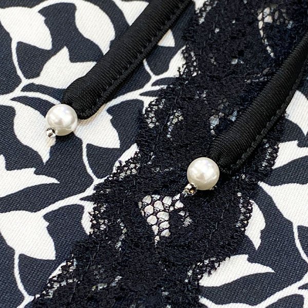 画像5: 【SuperBeauty 2025秋冬 クーポン＆POINT可】袖パワーネット素材モノトーン柄ワンピース (5)