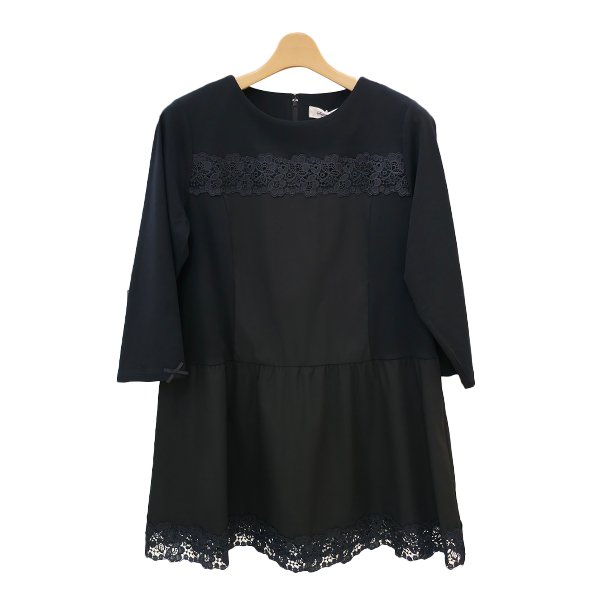 画像3: 【SuperBeauty 2025秋冬 クーポン＆POINT可】胸元フラワーレース切替チュニック《送料220円代引は通常送料》 (3)