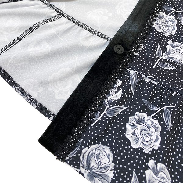 画像6: 【新作 SuperBeauty 2025秋冬 クーポン＆POINT可】ベロア切替水玉×花柄プリント使いロングブラウス (6)