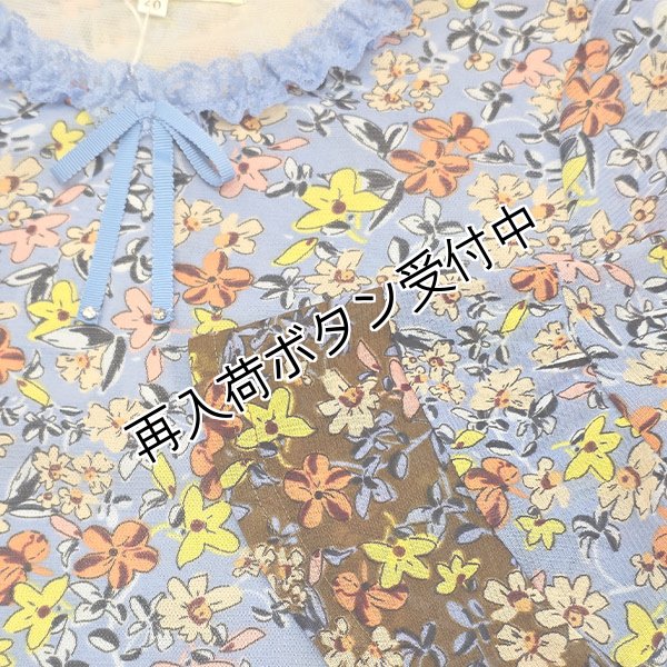 画像4: 【《半額以下！》SuperBeauty 2025秋冬】●小花プリントパワーネット素材チュニックカットソー (4)