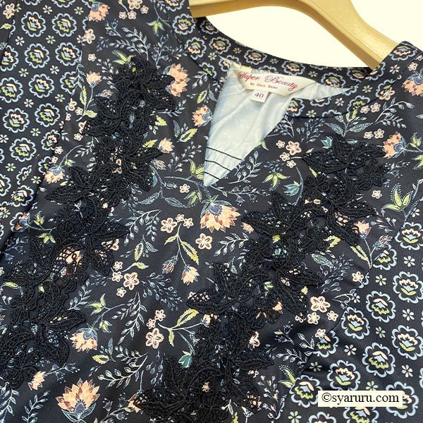 画像4: 【新作 SuperBeauty 2025秋冬 クーポン＆POINT可】幾何学×花プリント切替ワンピース (4)