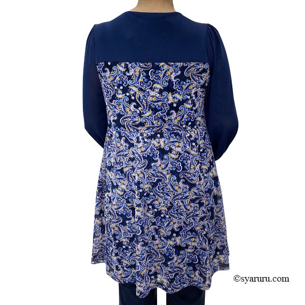 画像3: 【新作 SuperBeauty 2025秋冬 クーポン＆POINT可】ペイズリー柄パワーネット素材チュニック (3)