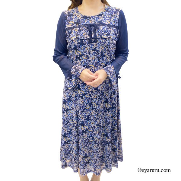 画像2: 【新作 SuperBeauty 2025秋冬 クーポン＆POINT可】ペイズリー柄ワンピース (2)