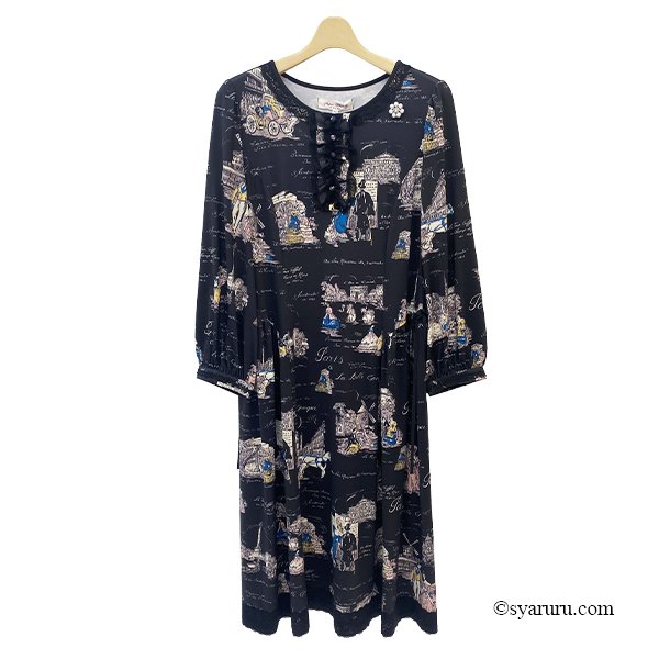 画像3: 【新作 SuperBeauty 2025秋冬 クーポン＆POINT可】胸元×レースプリントワンピース (3)