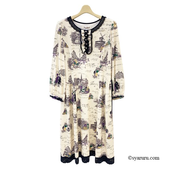 画像5: 【新作 SuperBeauty 2025秋冬 クーポン＆POINT可】胸元×レースプリントワンピース (5)