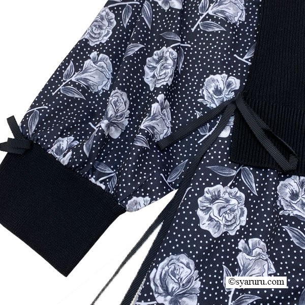 画像8: 【SuperBeauty 2025秋冬 クーポン＆POINT可】ニットベストプリント×レイヤード風フラワープリントワンピース (8)