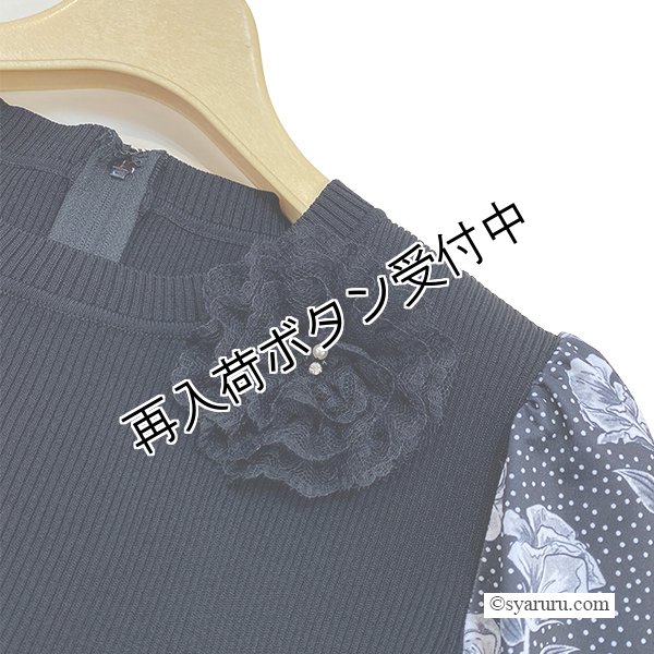 画像6: 【《30%OFF！》SuperBeauty 2025秋冬】ニットベストプリント×レイヤード風フラワープリントワンピース (6)