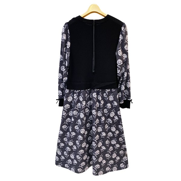 画像3: 【SuperBeauty 2025秋冬 クーポン＆POINT可】ニットベストプリント×レイヤード風フラワープリントワンピース (3)