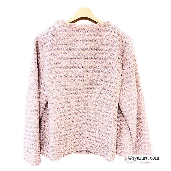 画像6: 【新作 SuperBeauty 2025秋冬 クーポン＆POINT可】ツイード生地ノーカラージャケット (6)