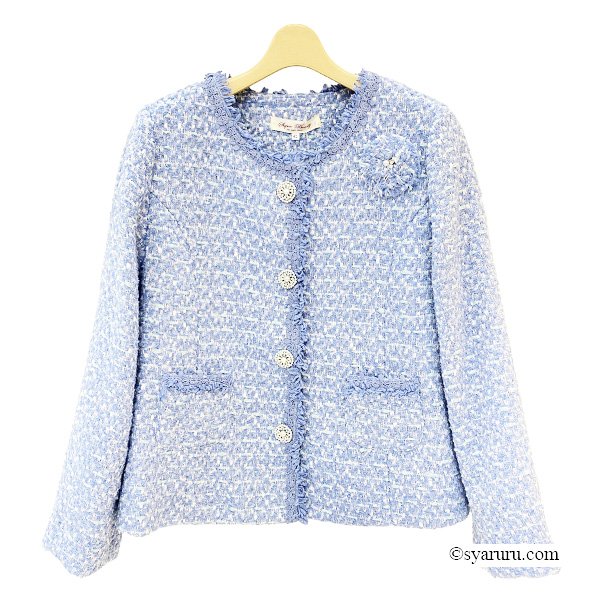 画像3: 【新作 SuperBeauty 2025秋冬 クーポン＆POINT可】ツイード生地ノーカラージャケット (3)