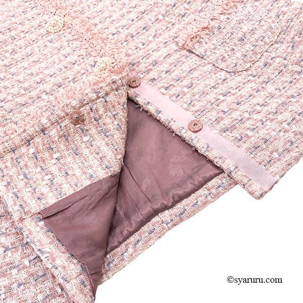 画像8: 【新作 SuperBeauty 2025秋冬 クーポン＆POINT可】ツイード生地ノーカラージャケット (8)