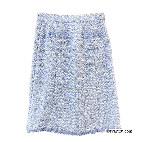画像4: 【SuperBeauty 2025秋冬 クーポン＆POINT可】裾レース使いツイード生地スカート (4)