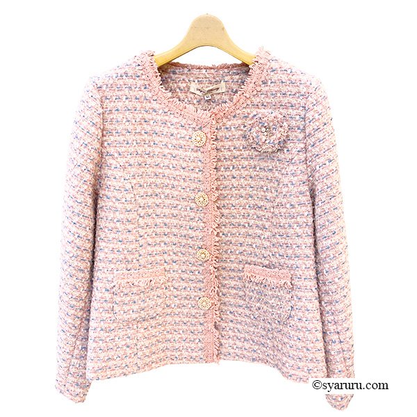 画像5: 【新作 SuperBeauty 2025秋冬 クーポン＆POINT可】ツイード生地ノーカラージャケット (5)