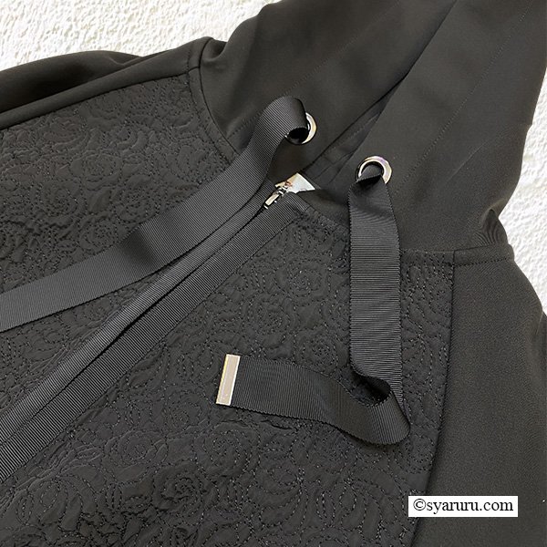 画像9: 【新作 SuperBeauty 2025秋冬 クーポン＆POINT可】キルティング生地×ダンボールニット切替パーカー (9)