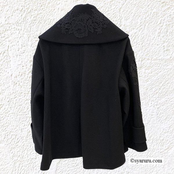 画像6: 【新作 SuperBeauty 2025秋冬 クーポン＆POINT可】袖レースデザイン花モチーフ付ジャケット (6)