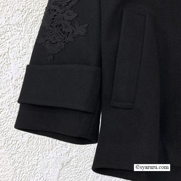 画像12: 【新作 SuperBeauty 2025秋冬 クーポン＆POINT可】袖レースデザイン花モチーフ付ジャケット (12)