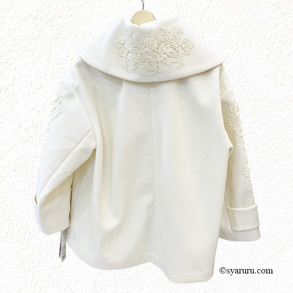 画像4: 【新作 SuperBeauty 2025秋冬 クーポン＆POINT可】袖レースデザイン花モチーフ付ジャケット (4)