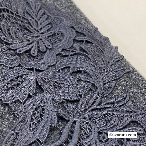 画像10: 【新作 SuperBeauty 2025秋冬 クーポン＆POINT可】袖レースデザイン花モチーフ付ジャケット (10)