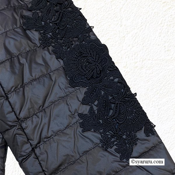 画像13: 【新作 SuperBeauty 2025秋冬 クーポン＆POINT可】レースデザインショート丈ライトダウンジャケット (13)