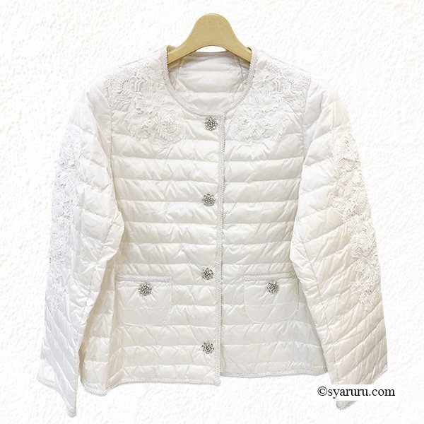 画像7: 【新作 SuperBeauty 2025秋冬 クーポン＆POINT可】レースデザインショート丈ライトダウンジャケット (7)