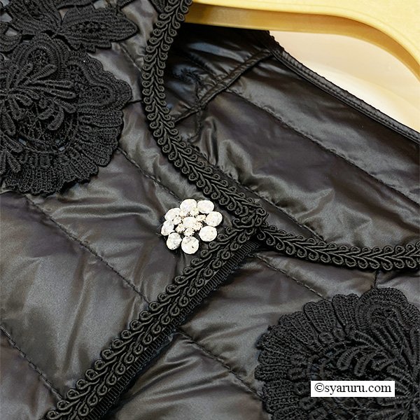 画像9: 【新作 SuperBeauty 2025秋冬 クーポン＆POINT可】レースデザインショート丈ライトダウンジャケット (9)