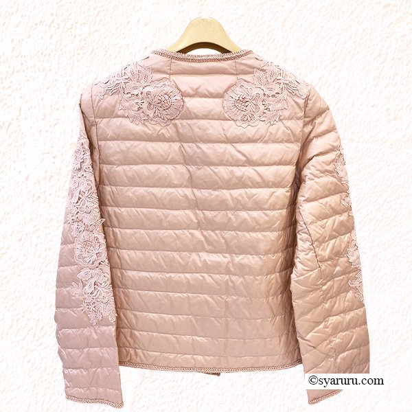 画像4: 【新作 SuperBeauty 2025秋冬 クーポン＆POINT可】レースデザインショート丈ライトダウンジャケット (4)