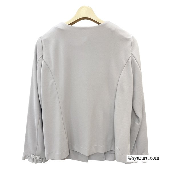 画像3: 【新作 SuperBeauty 2025秋冬 クーポン＆POINT可】花モチーフ付ポンチ素材ノーカラージャケット (3)