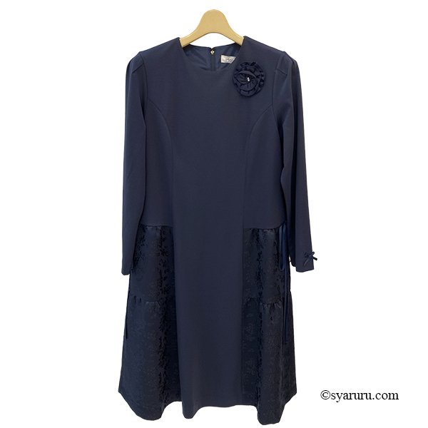 画像4: 【新作 SuperBeauty 2025秋冬 クーポン＆POINT可】ジャガード織×ダンボールニット素材切替ワンピース (4)